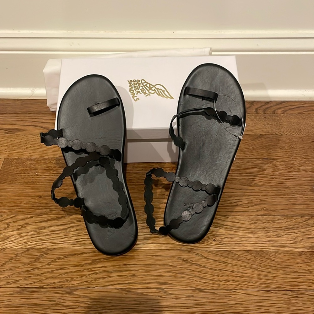 Ancient Greek Cronos Vachetta Black sandals